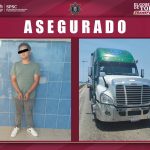Aseguran tractocamión robado en el Puente Zacatal